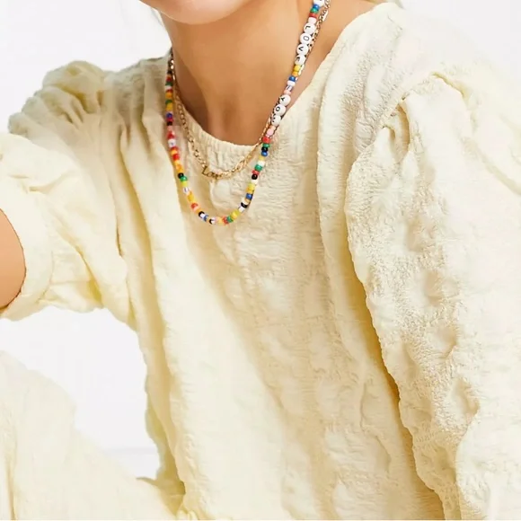 Pieces Mariah puff sleeve smock dress in yellow size Medium. - Picture 4 of 10